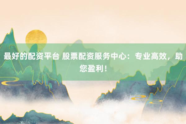 最好的配资平台 股票配资服务中心：专业高效，助您盈利！