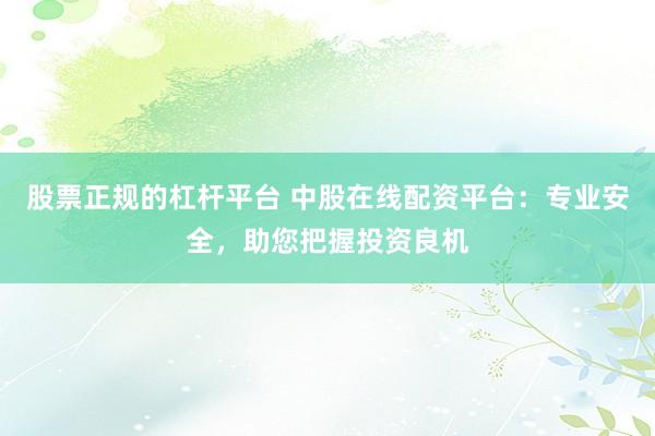 股票正规的杠杆平台 中股在线配资平台：专业安全，助您把握投资良机