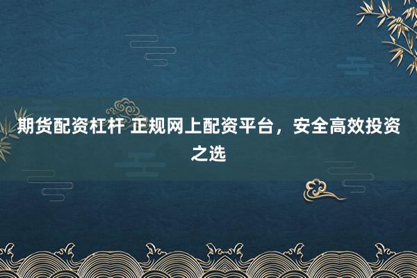 期货配资杠杆 正规网上配资平台，安全高效投资之选