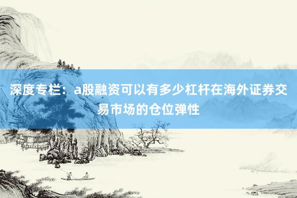 深度专栏：a股融资可以有多少杠杆在海外证券交易市场的仓位弹性
